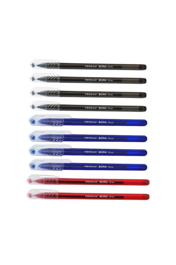 Pensan 4 Mavi 4 Siyah 2 Kırmızı Tükenmez Kalem - Image 1