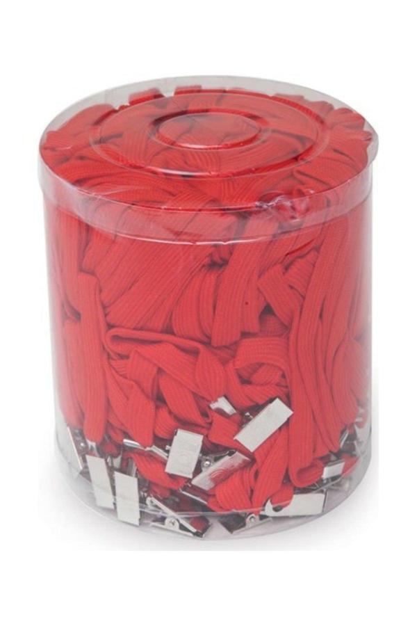 İnox Klipsli Yaka Kartı İpi (Kırmızı) 7682 - Image 1