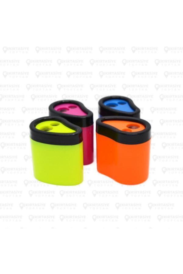 Trix Çift Bıçaklı Hazneli Ikili Kalemtraş - 4 Renk 4 Adet Ekonomik - Image 1