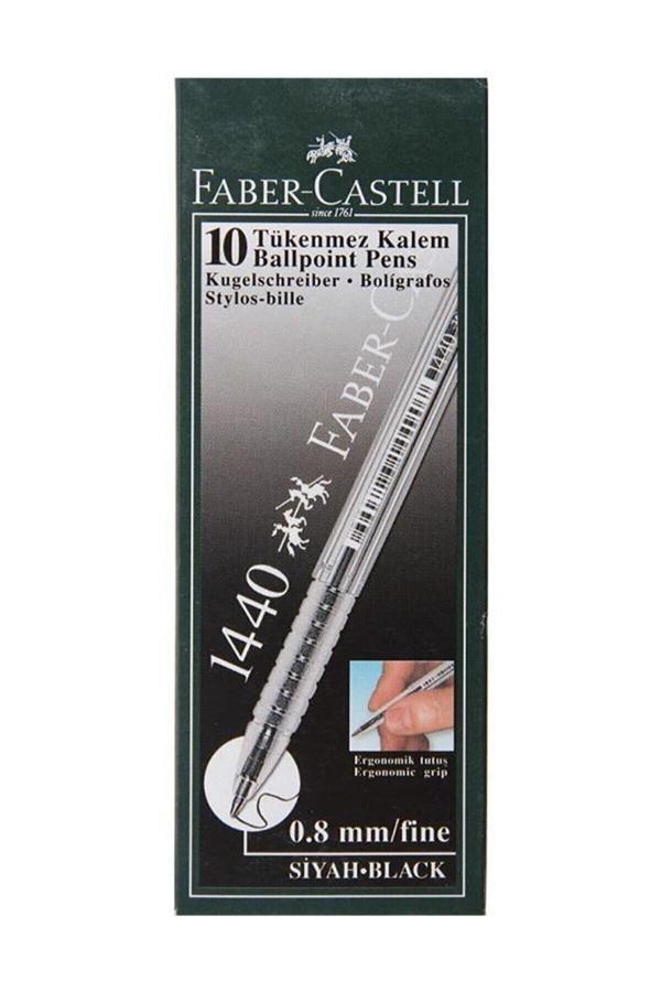 Faber Castell 1440 0.8 Mm Siyah Tükenmez Kalem 10 Lu Paket - Image 1