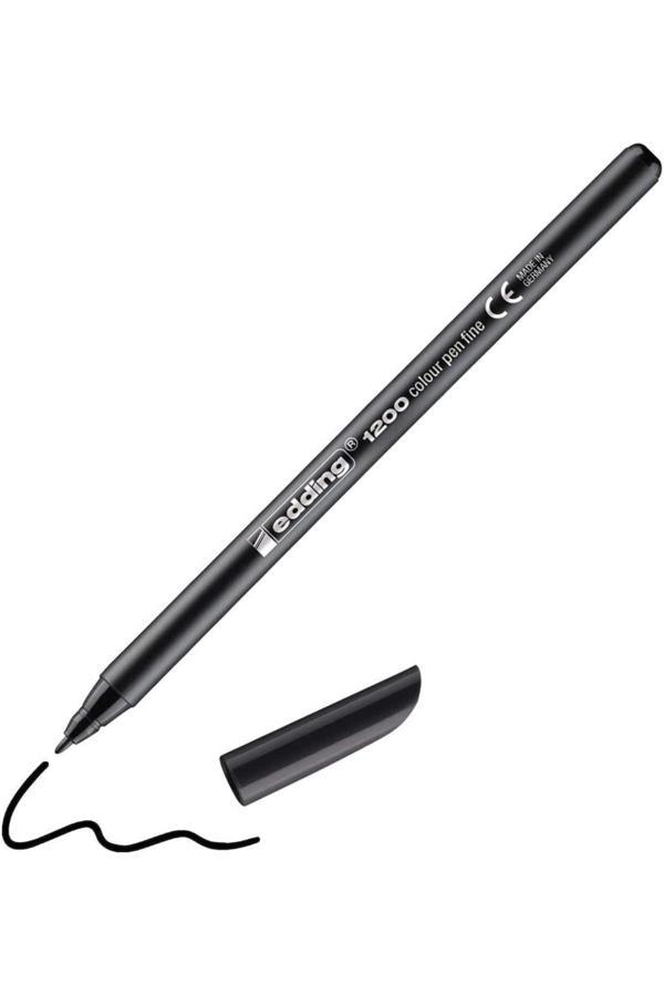 Edding 1200 Ince Uçlu Keçeli Kalem - Siyah - 1 Kalem - Yuvarlak Uçlu 1 Mm - Image 1
