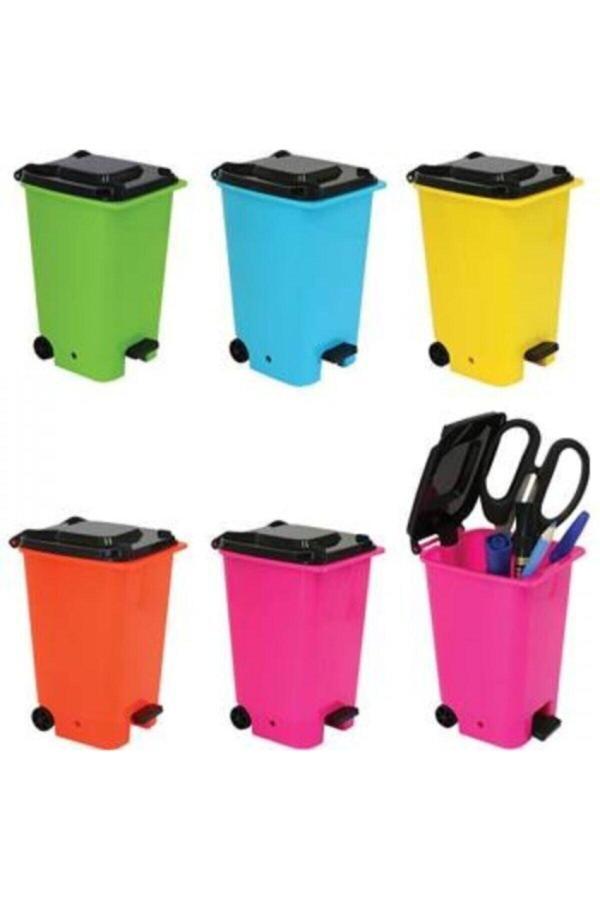 Ark Masaüstü Model Kalemlik, Mini Çöp Kutusu , Mini Konteyner -Pembe- - Image 1