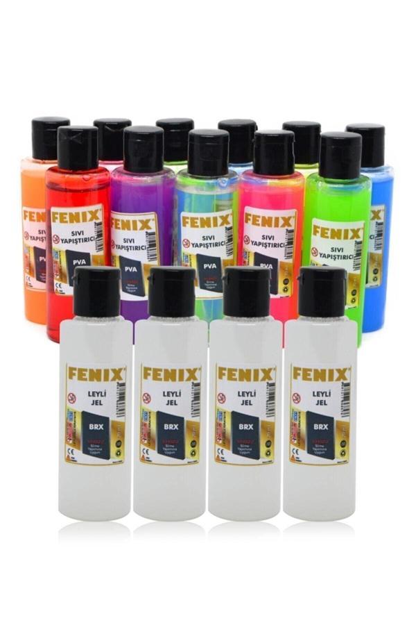 Fenix 16 Parça Slime Yapım Seti - 12 Adet Slime Slaym Jeli + 4 Adet Sıvı Boraks.Hsx - Image 1