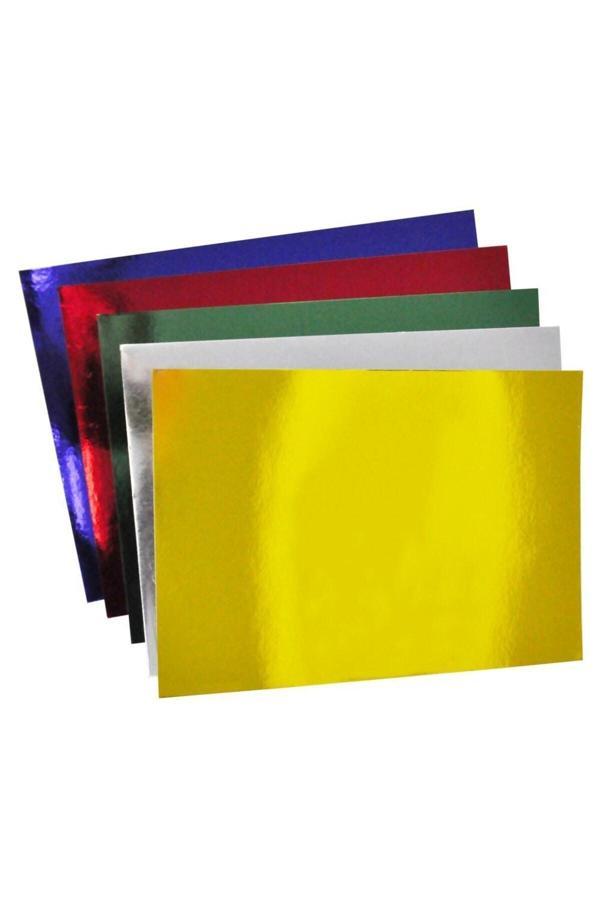 Paperart Aynalı Metalize Fon Kartonu Karışık 50 X70 Cm 10 Adet - Image 1