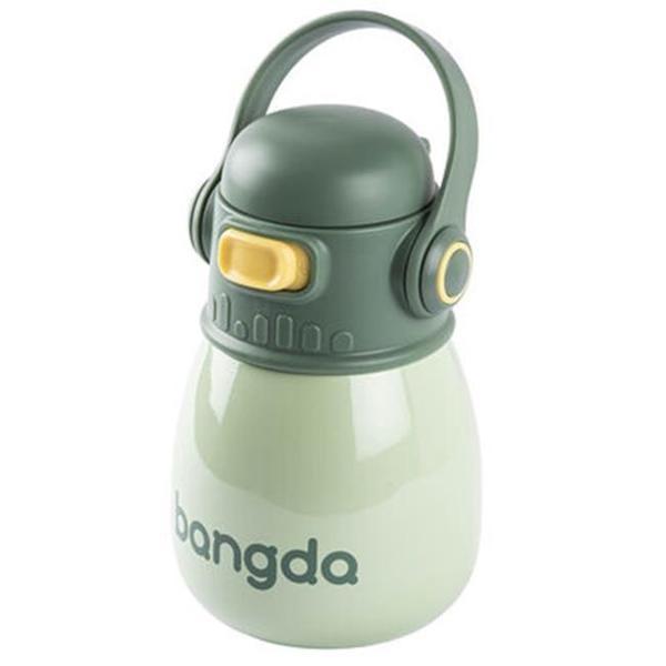 Tantitoni Yeşil Çift Katmanlı Tutacaklı Paslanmaz Çelik Çocuk Termosu 400ml - Image 1