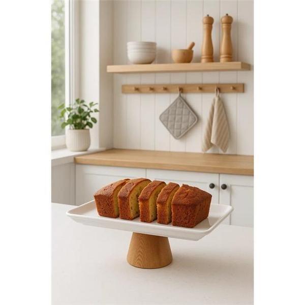 Akayev Porselen Ahşap Ayaklı 27x20 Cm Sunumluk - Image 1