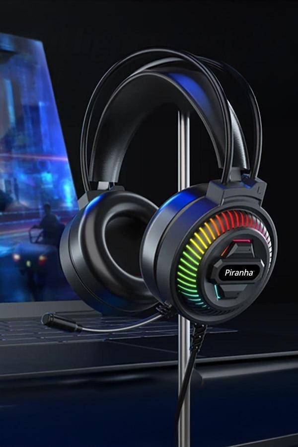 2175 RGB LED Işıklı Kulak Üstü Kablolu Oyuncu Kulaklığı / Gaming / Mikrofon / 2.2m Kablo Uzunluğu - Image 1