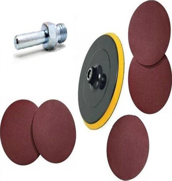 Yu Su Tools 7 Parça 115'lik Cırt Taban Zımparaları Matkapta Kullanma Aparatı Hem Ispiralde Hem Matkapta - Image 1