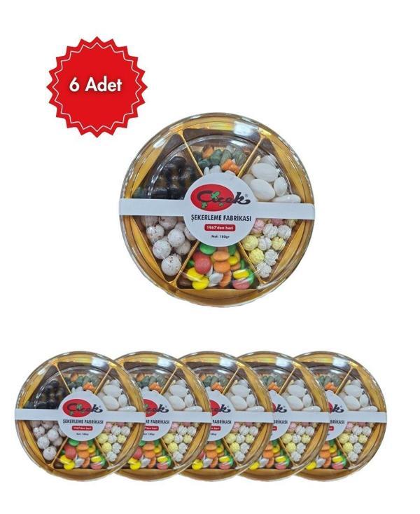 Çiçek Gold Serisi Karışık Draje 6'lı Paket 6x180 gr - Hediyelik Kahve Yanı Çikolata - Image 1