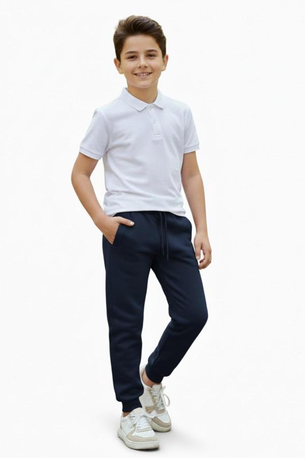 Lacivert Renk 3 İplik Manşetli Kız Erkek Çocuk Eşofman Alt BGL-ST05046 - Image 1