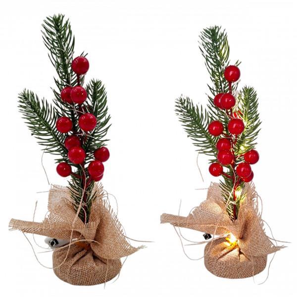 Yılbaşı Yeniyıl Dekor Süsü Led Işıklı Yılbaşı Ağacı 21cm Yılbaşı Noel Dekorasyonu Led Işıklı Ağaç 21cm - Image 1