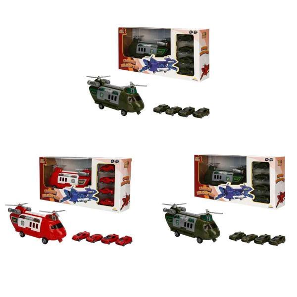 4782 SUN-RYL-MXX-GARAJ SET POLİS AMBULANS ASKER TAŞIYICI HELİKOPTER ARB 3R - Image 1