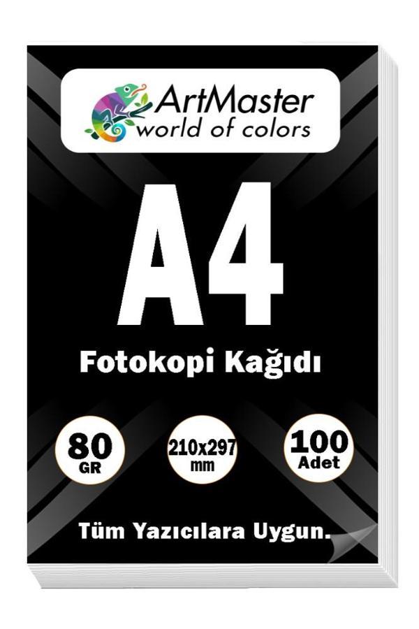 A4 Fotokopi Kağıdı 100 Adet 80 gr 21x29,7 cm ArtMaster A4 Boy Fotokopi Kağıdı Yazıcı Kağıdı 100 Lü - Image 1