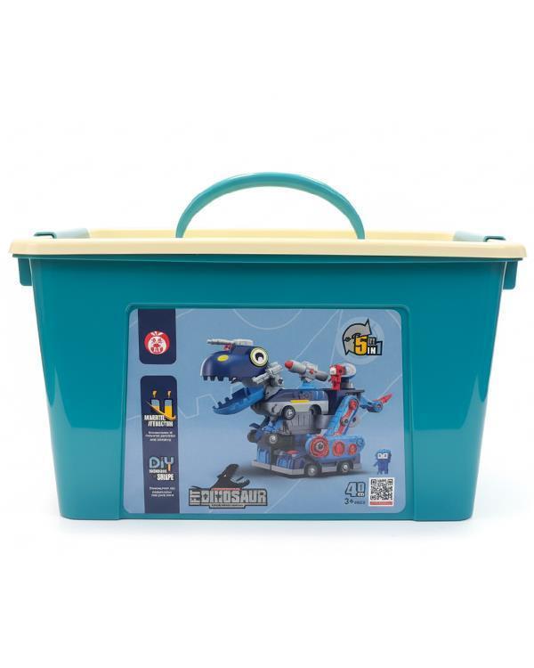 Kızılkaya Manyetik 5i1 Arada Dinozor ve Araç Yapım Seti Kutulu 40 Parça XH8883 - Image 1