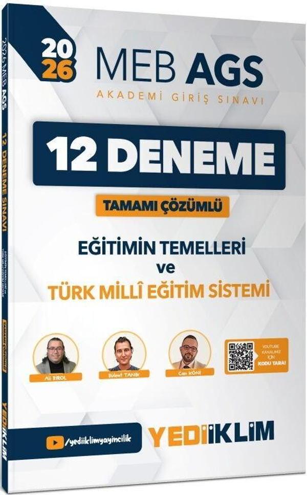 2026 MEB AGS Eğitimin Temelleri Ve Türk Milli Eğitim Sistemi Tamamı Çözümlü 12 Deneme Yediiklim - Yediiklim Yayınları - Image 1