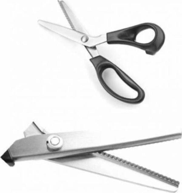 Evimshopping Taksun Zikzaklı Kesim Makası Desenli Tırtıklı Oya Makası Terzi Kumaş - Image 1