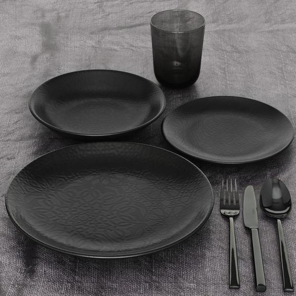 GÜRAL PORSELEN Ent Otel 27 Cm Bone Servis Tabağı Siyah Mat - Image 1