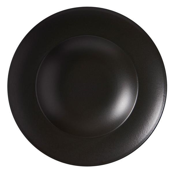 GÜRAL PORSELEN Reno 26 Cm Bone Makarna Tabağı - Bodrum Siyah - Image 1