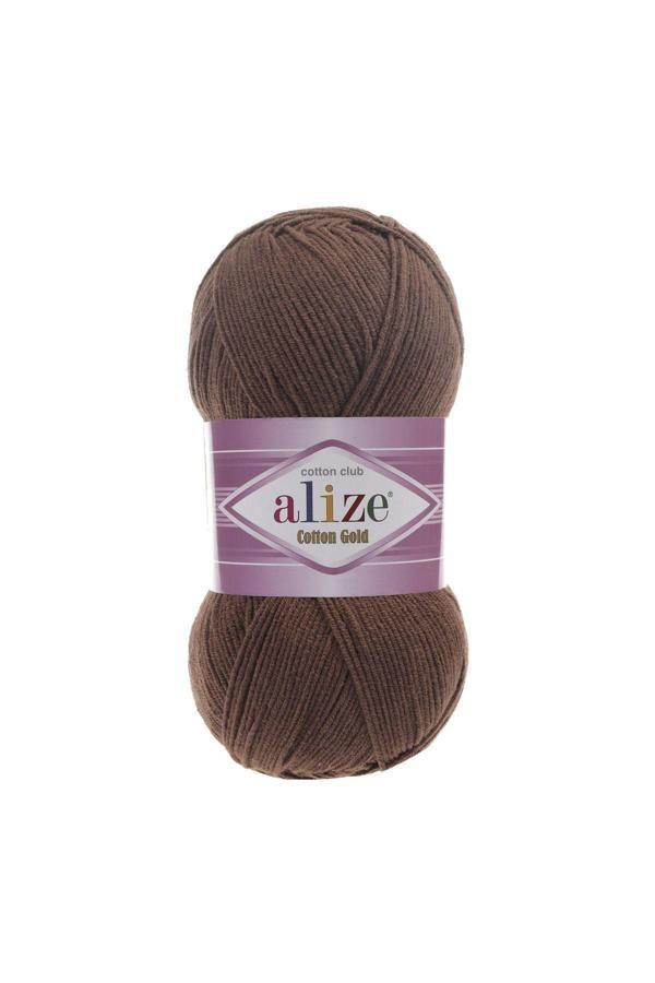 Alize Cotton Gold 5 Adet %55 Pamuk - %45 Akrilik / 100 Gr - 330 M 493 Kahve - Image 1