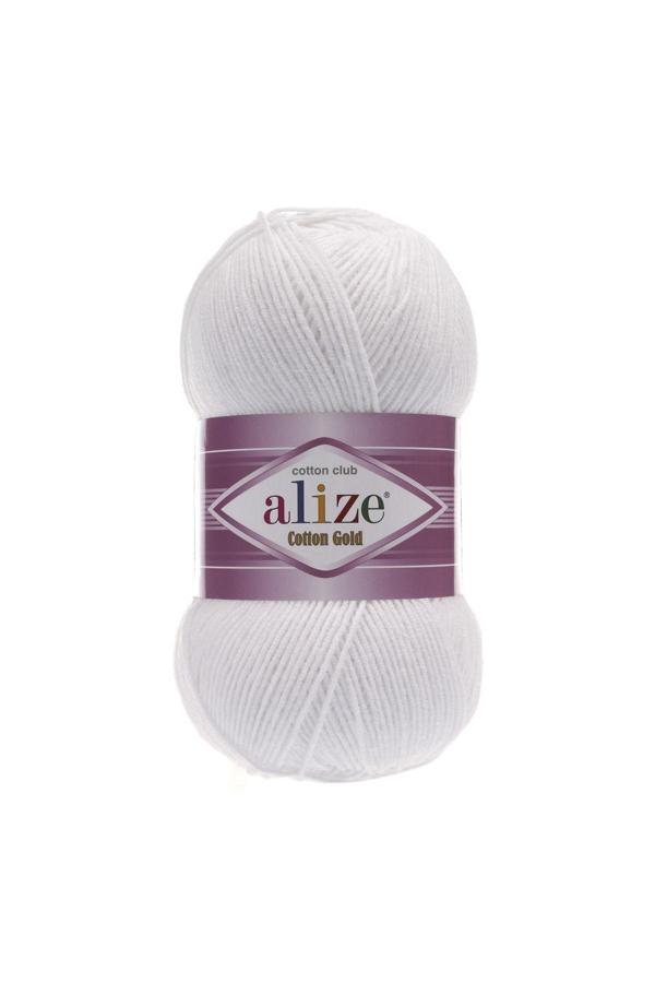 Alize Yazlık Pamuk Ip Cotton Gold Amigurumi Punch Ipi 055 Beyaz. - Image 1