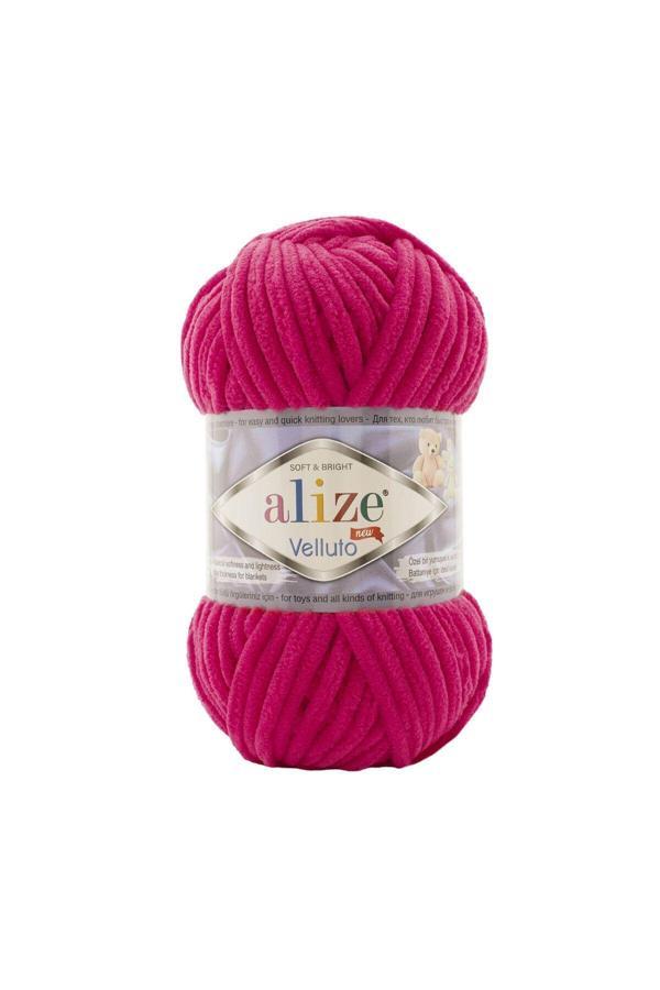 Alize Velluto ( Kadife) El Örgü Iplikleri - 5 Adet / Paket - 798 Begonvil - Image 1