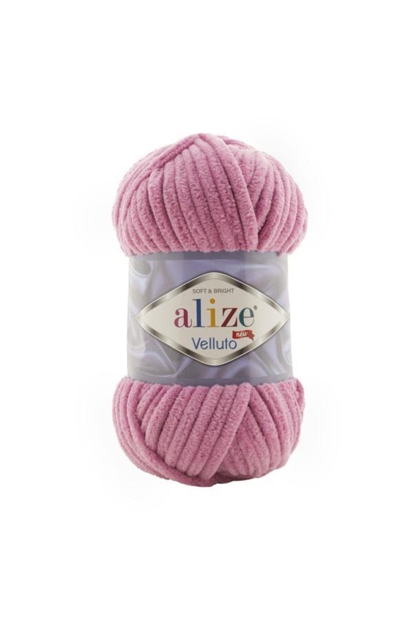 Alize 5 Adet Velluto Kadife El Örgü İpliği Gül 98 - Image 1