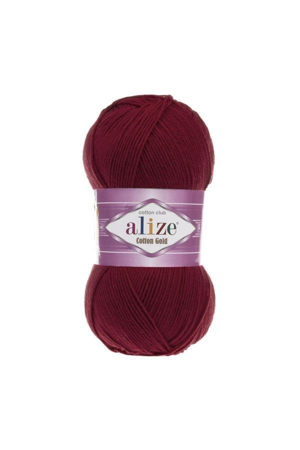 Alize Cotton Gold 5 Adet %55 Pamuk - %45 Akrilik / 100 Gr - 330 M 390 Vişne Çürüğü - Image 1