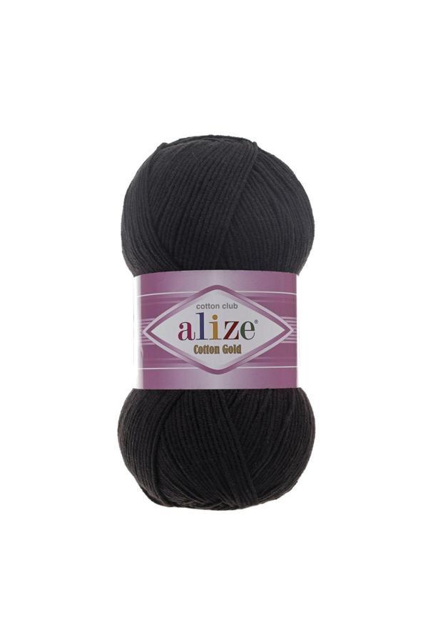 Alize Cotton Gold 5 Adet %55 Pamuk - %45 Akrilik / 100 Gr - 330 M 60 Siyah - Image 1
