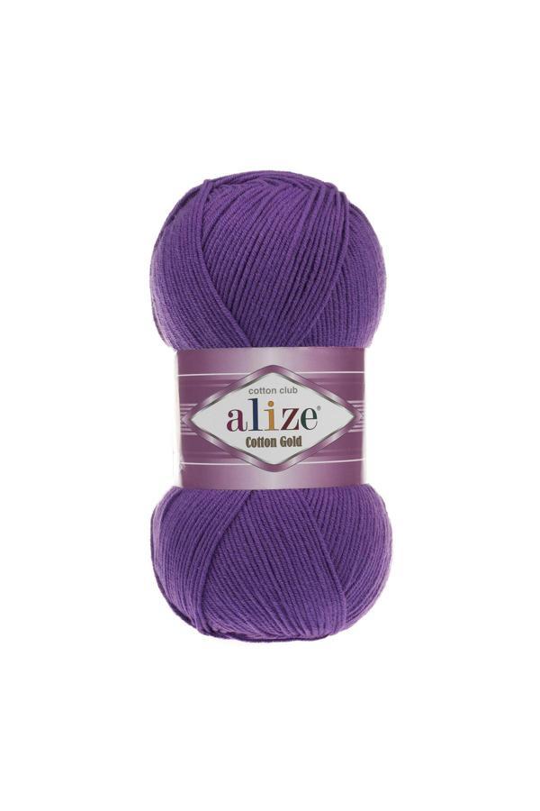Alize Cotton Gold 5 Adet %55 Pamuk - %45 Akrilik / 100 Gr - 330 M 44 Mor - Image 1