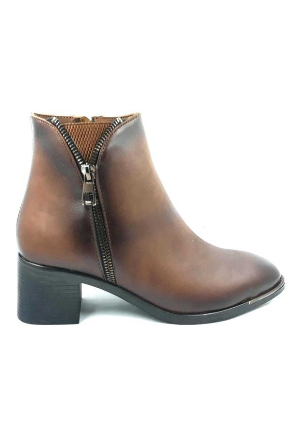 572291 Taba 5 Cm Fermuarlı Kadın Bot - Image 1