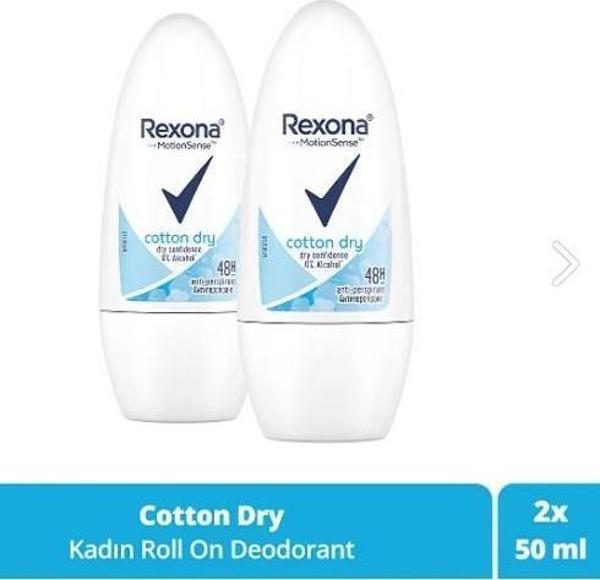 Rexona Deodorant Roll On Cotton 50 Ml 2 Adet - Image 1