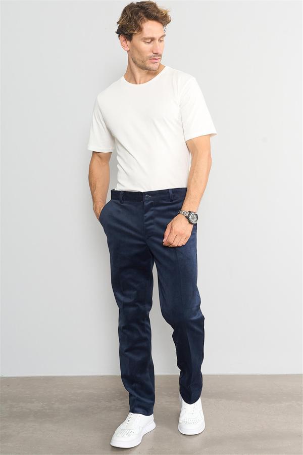 C.K 9246 Mnt Erkek Kadife Pantolon Lacivert No 2 - Image 1