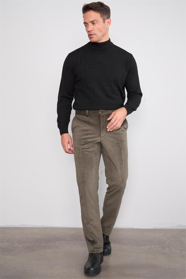 C.K 9247 Mentality Erkek Kadife Yan Cep Pantolon Haki No:5 - Image 1