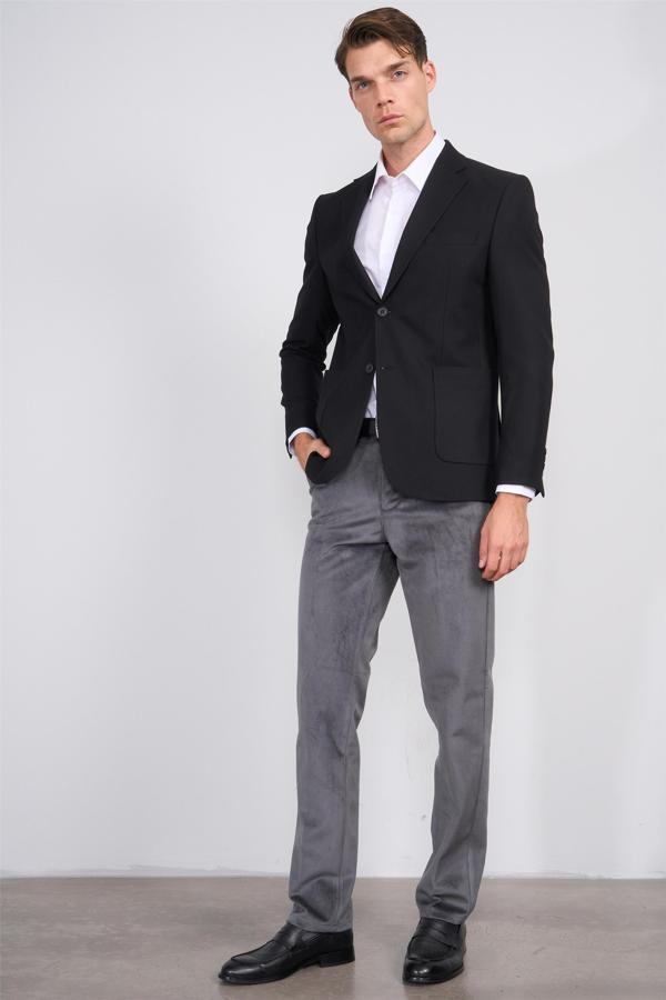 C.K 9246 Mnt Erkek Kadife Pantolon Gri No 10 - Image 1