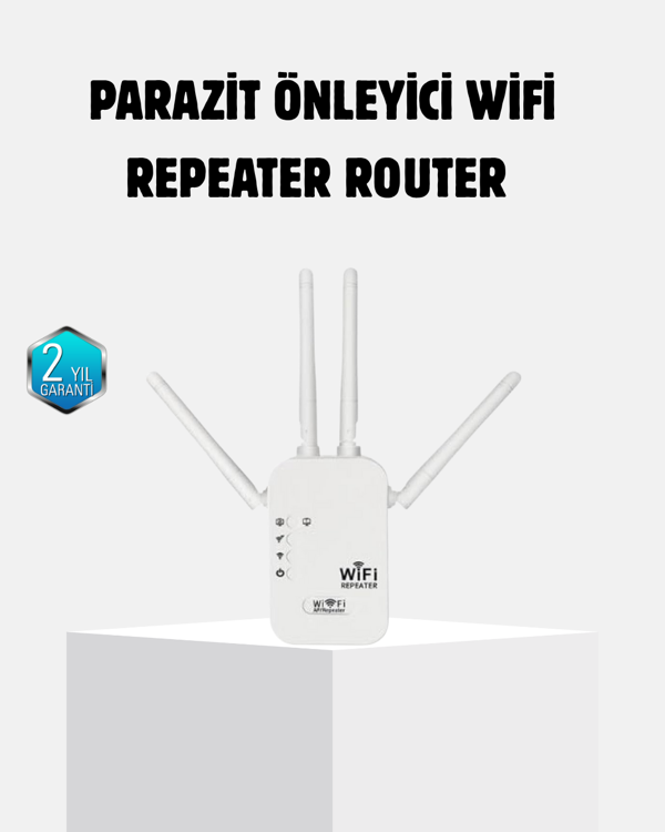 Antenli WiFi Repeater 300m2 Kapsama Alanı WPA3 Güvenlikli - Image 1
