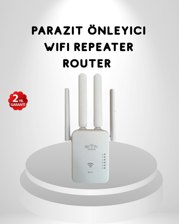 300Mbps WiFi Menzil Genişletici 4 Antenli WPA3 Güvenlikli Priz Tipi Repeater - Image 1