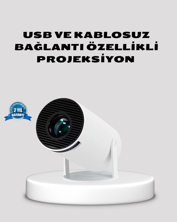 HDMI USB Bağlantılı 4K Destekli Taşınabilir Projeksiyon Cihazı - Image 1
