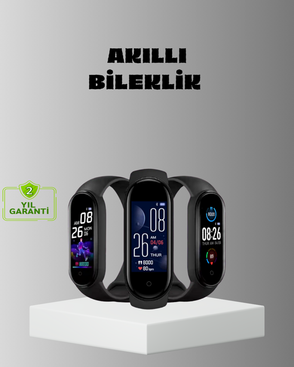 Akıllı Bileklik Adım Sayarlı Kalori Takipli Bildirim Uyumlu IP67 - Image 1
