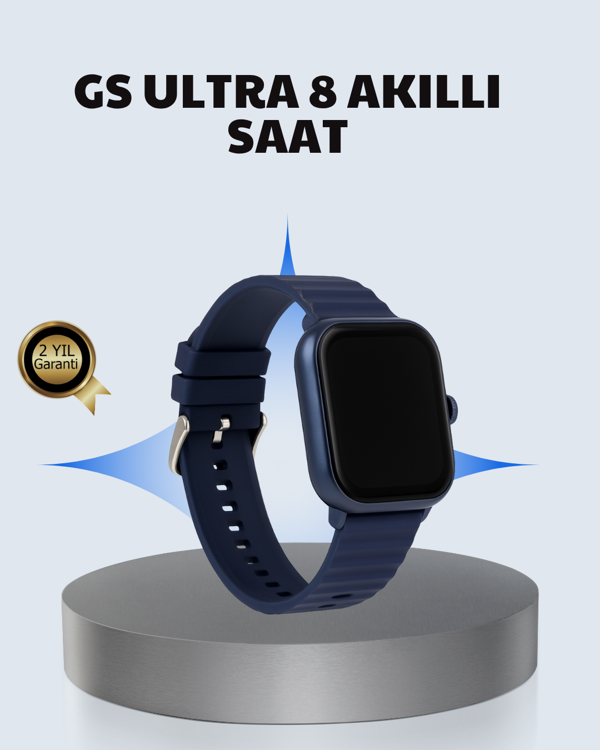 Akıllı Saat 360 mAh Çoklu Spor Modlu Lacivert Siyah Kordon - Image 1