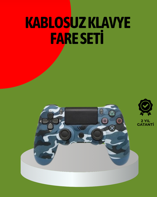 PS4 Kablosuz Oyun Kolu Gecikmesiz Bağlantılı Ergonomik Tasarımlı - Image 1