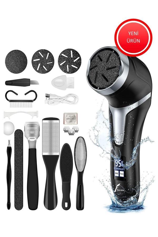 Veryfit Şarj Edilebilir 2 Kademeli 3 Başlıklı Yıkanabilir Nasır Giderici Ayak Bakım Seti Ayak Törpüsü - Image 1