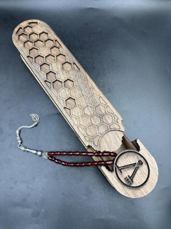 Ay Yılldız Alpaka Püskül  Ateş Kehribar Tespih - Image 1