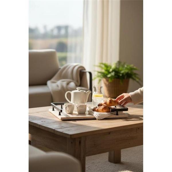 Akayev Traverten Siyah L Dizayn 30x20 cm Tepsi - Image 1