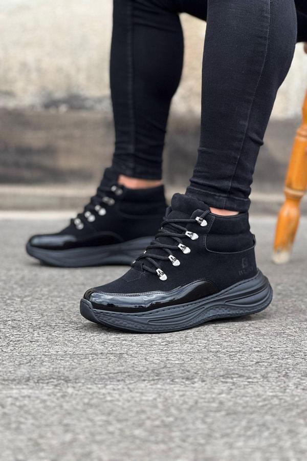 Wagoon WG035 Kömür Rugan Yüksek Taban Yarım Bilek Bot - Image 1