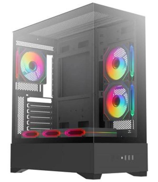 Dark Diamond PRO 4x12cm Fan, 1x USB3.0, 2x USB2.0 Full Akvaryum Oyuncu Kasası (Psu yok) - Image 1