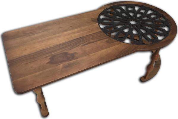 Bengi Ticaret Orta Sehpa 13809 ST GEOMETRİK Model Kayın ayak ceviz CNC kesim Osmanlı motif - Image 1