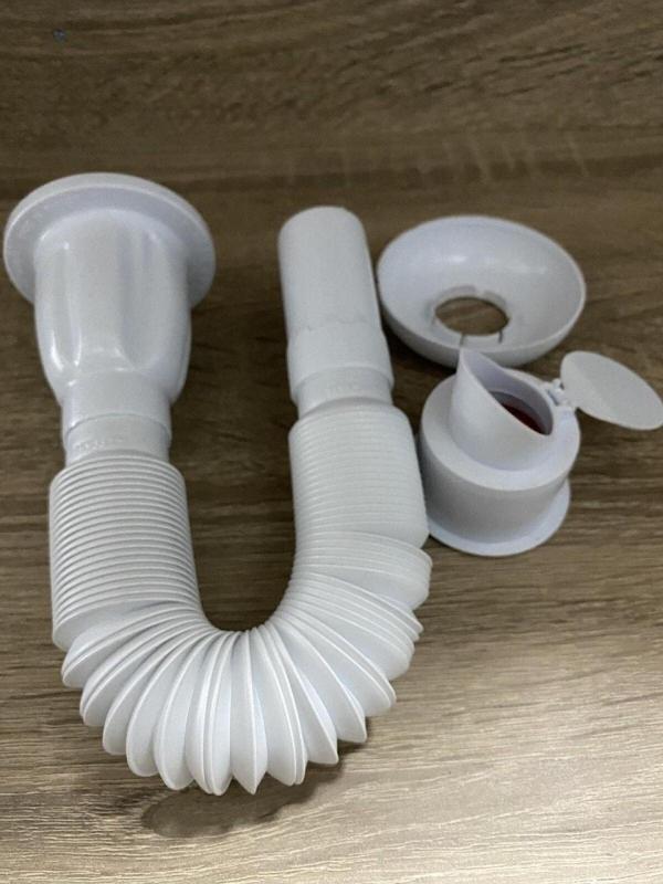 Renk Yapı Rüyası Çekvalfli Sifon Mufmatik ( Koku Önleyicii ) Körüklü Lavabo Sifonu Plastik Süzgeçli - Image 1