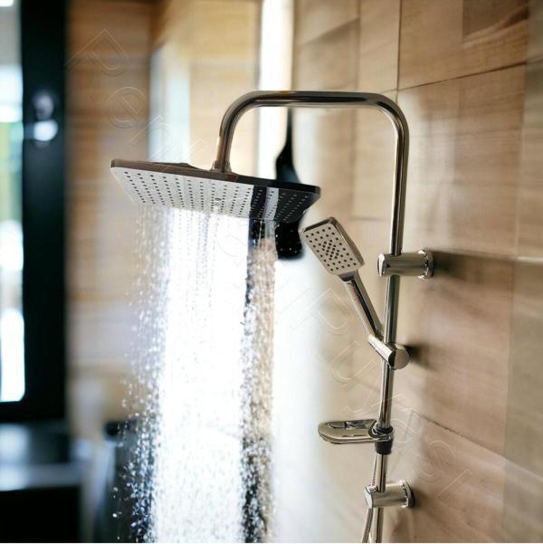 Renk Yapı Rüyası Krom Kare Lüx Kaliteli Fonksiyonlu Çelik Spiralli Tepe Duş Başlığı Banyo Duşakabin Seti - Image 1