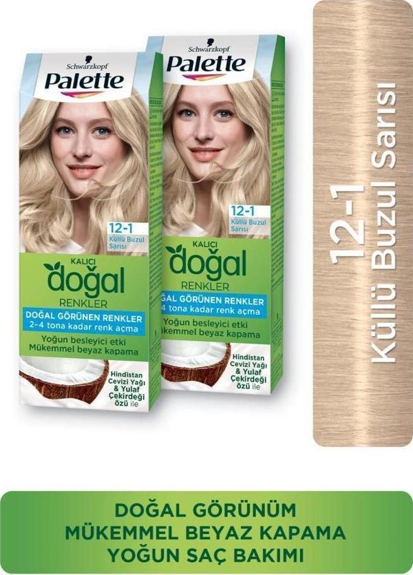 Palette Kalıcı Doğal Renkler 12-1 Küllü Buzul Sarısı x 2 Adet - Image 1
