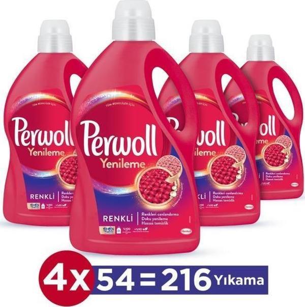 Perwoll Hassas Bakım Sıvı Çamaşır Deterjanı 4 x 2.97 (216Yıkama) Renkli Yenileme - Image 1